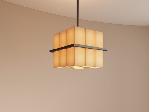 新中式餐厅吊灯 复古吊灯 大型吊灯 包间吊灯 多头吊灯su模型