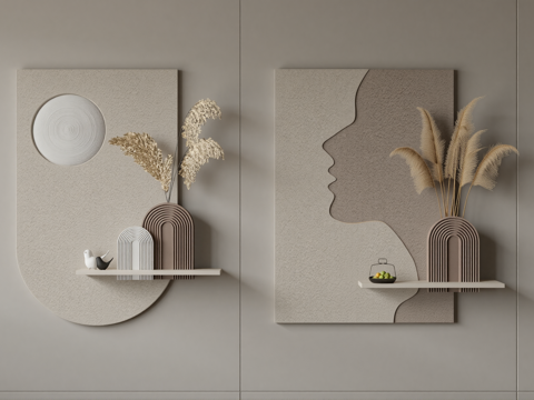 现代网红立体挂画su模型