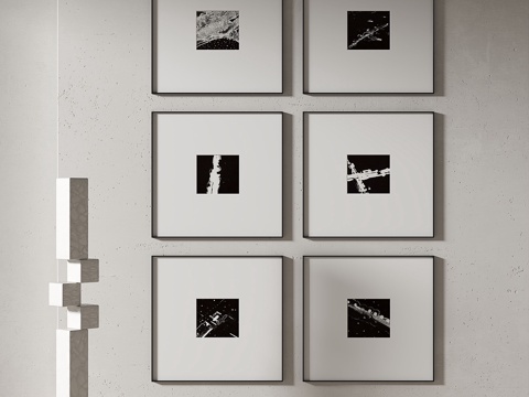  现代，简约，抽象，装饰画3d模型 