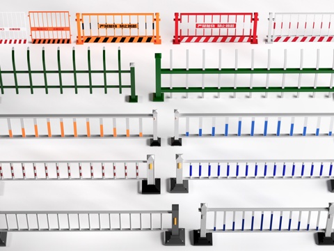 现代道路护栏 道路栏杆 交通设施 道路围栏su模型