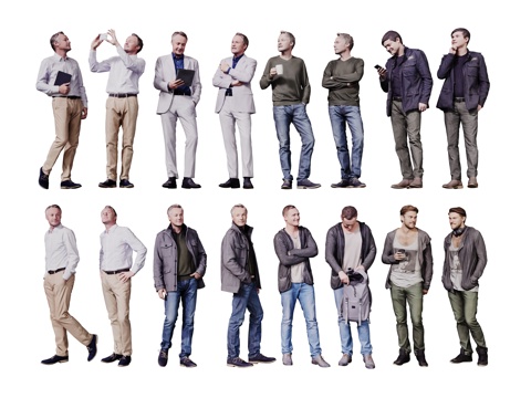  现代人物 男人 女人 商务人物 休闲人物 人物组合3d模型 