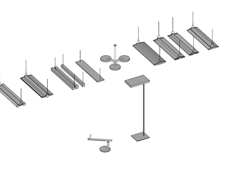 灯具 办公室灯具免费su模型