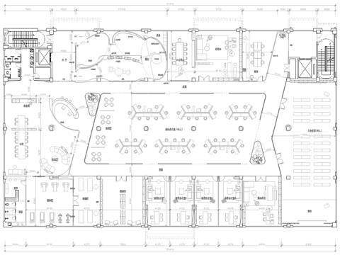 1100平办公室 最新平面施工图合集cad施工图