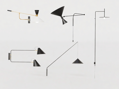 现代极简线性壁灯 轨道壁灯 可调角度壁灯​ 酒店风 商业空间su模型