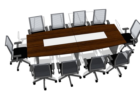 会议桌 会议椅 办公家具免费su模型
