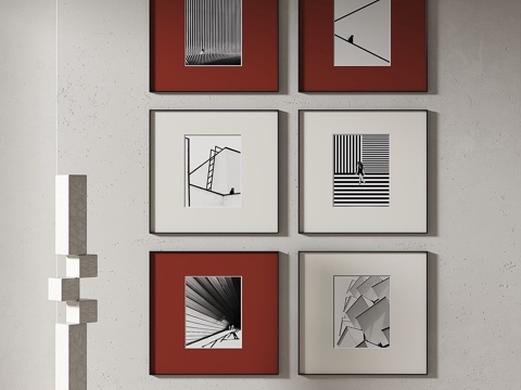  现代，简约，抽象，装饰画3d模型 