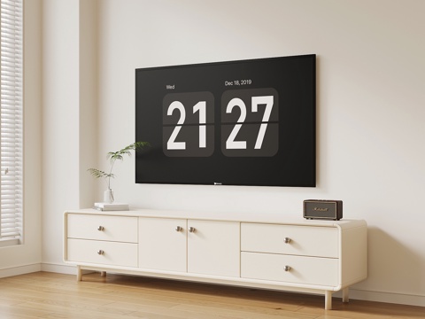 现代奶油风电视柜su模型