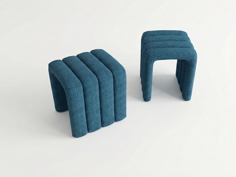 现代沙发边凳 沙发边凳 意式家具su模型