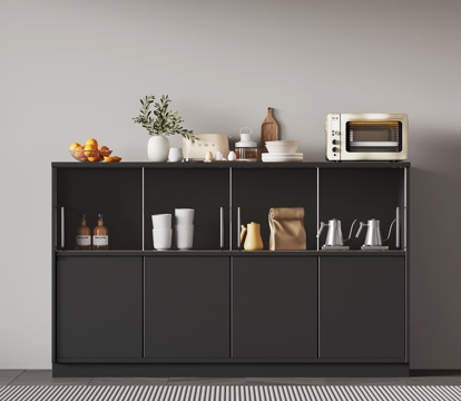 现代意式备餐柜 餐边柜su模型