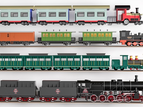 现代火车头 商场小火车 观光小火车 无轨小火车su模型