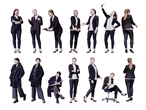  现代人物 男人 女人 商务人物 休闲人物 人物组合3d模型 