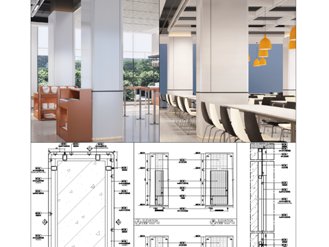 铝单板包柱子详图、干挂铝板包柱子、矩形圆角包柱子、铝单板涂料cad施工图