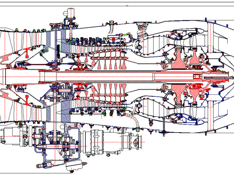 涡轮风扇发电机CAD结构体cad施工图