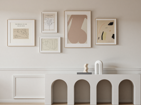 现代挂画端景集合su模型