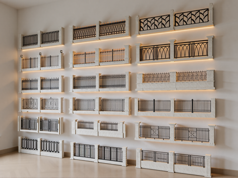 室外围栏栏杆su模型