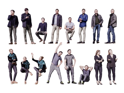  现代人物 男人 女人 商务人物 休闲人物 人物组合3d模型 