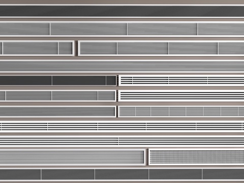 现代空调出风口 空调回风口 空调挂机 新风口su模型