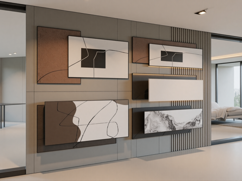 现代/新中式挂画集合su模型