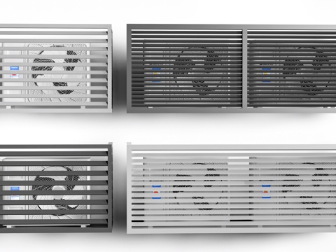 现代空调机位装饰架 空调外机装饰 空调位护栏su模型