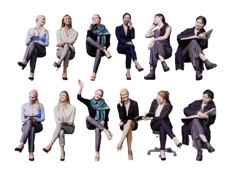  现代人物 男人 女人 商务人物 休闲人物 人物组合3d模型 