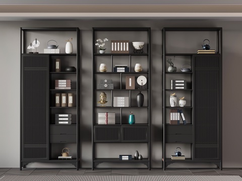 现代意式博古架su模型