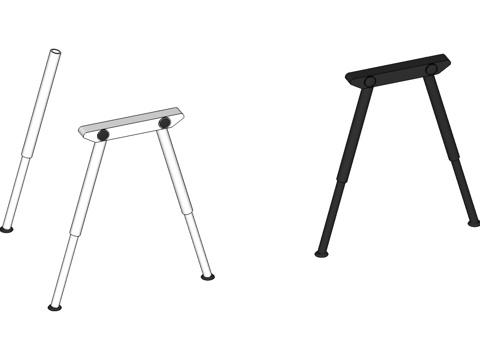 办公桌支撑脚su模型