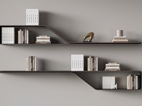 现代意式置物架 书架su模型