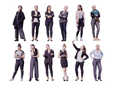 现代人物 男人 女人 商务人物 休闲人物 人物组合su模型