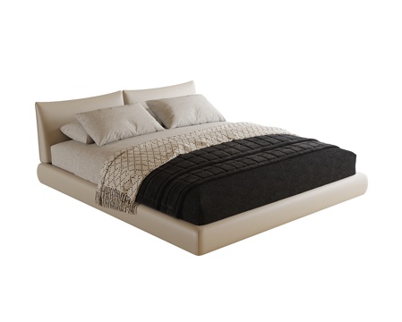  现代双人床su模型 