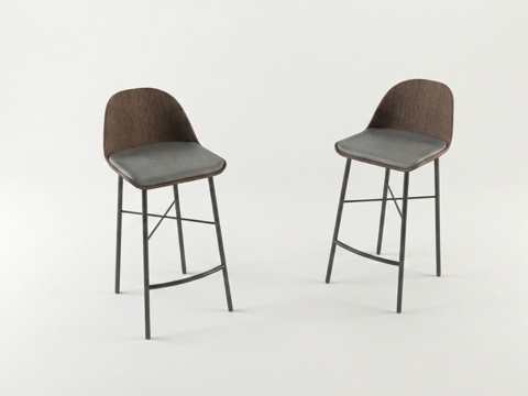 现代高脚凳 高脚凳 意式家具su模型