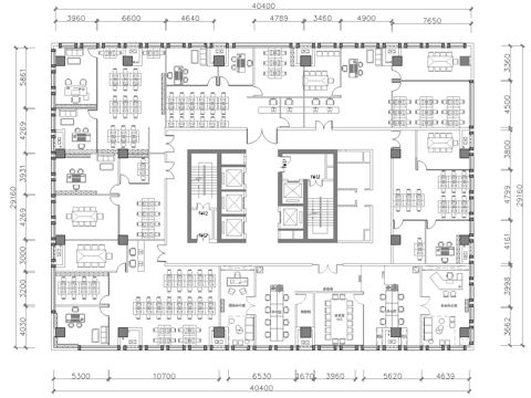 600平办公室 最新平面施工图合集cad施工图