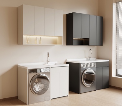 现代意式洗衣机柜su模型