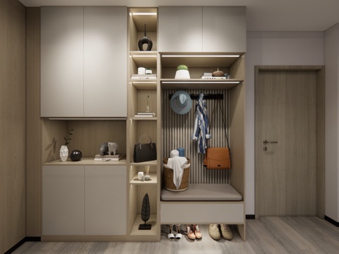 摆件 玄关柜 陈设饰品 大门 大门 入户门 客厅 家装 玄关su模型