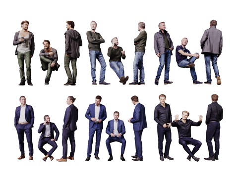  现代人物 男人 女人 商务人物 休闲人物 人物组合3d模型 