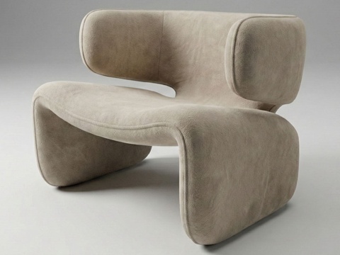 现代单人椅 意式家具su模型