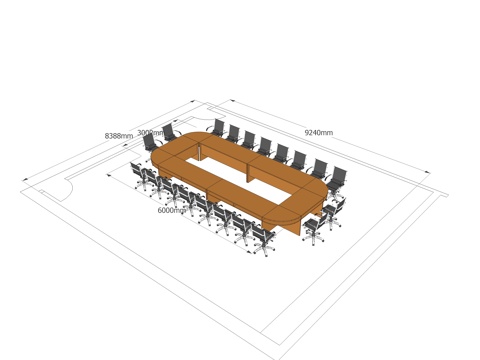 会议桌 会议椅免费su模型