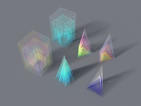  景观雕塑 景观小品 彩色雕塑 线条小品 拉线雕塑 艺术雕塑3d模型 