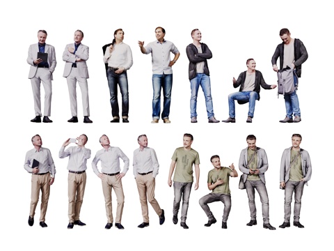  现代人物 男人 女人 商务人物 休闲人物 人物组合3d模型 