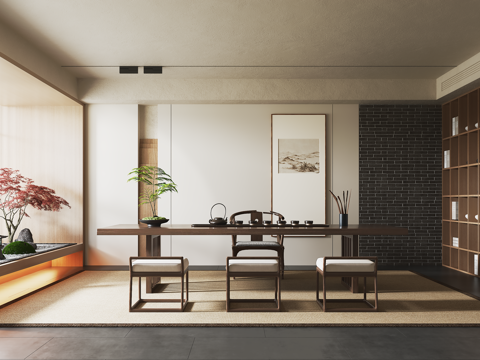 宋式茶室su模型