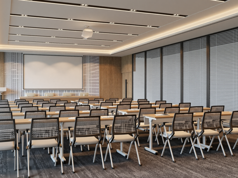 现代会议室su模型