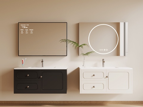 现代意式浴室柜su模型