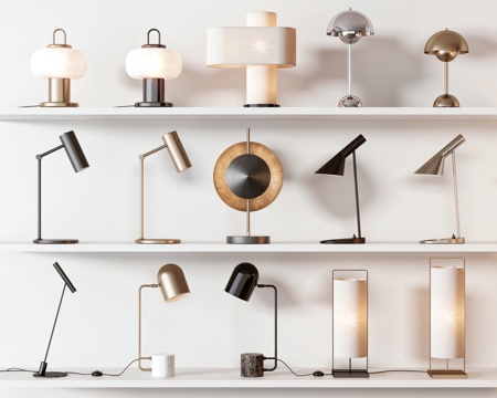  现代台灯 灯 台灯 金属台灯3d模型 