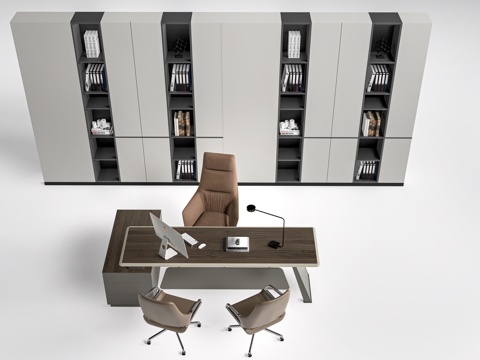 现代办公桌椅 办公家具 经理桌 老板桌su模型