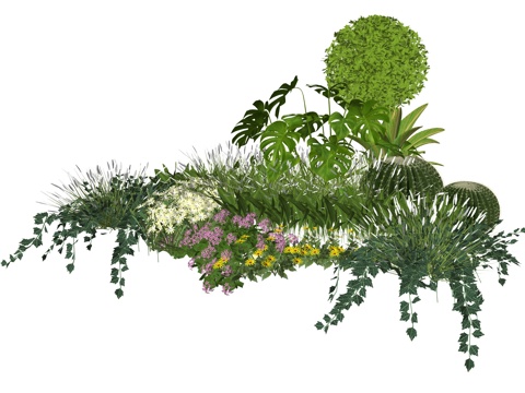 现代植物堆组合su模型