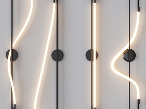 卢克灯具公司 - 壁灯黑色套装3d模型