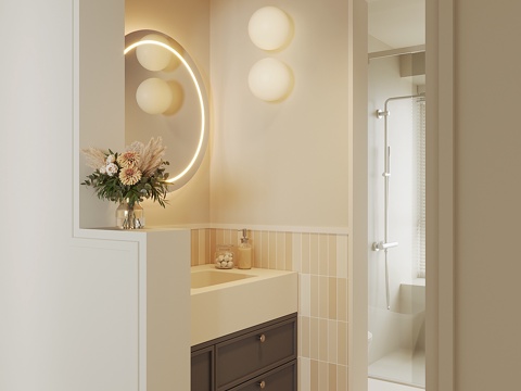 现代卫生间干区su模型