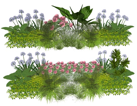 现代植物堆组合su模型