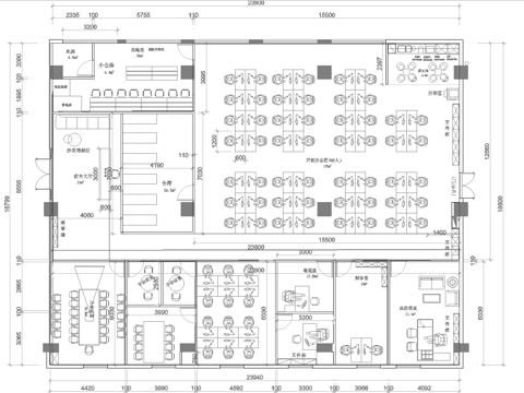 300平办公室 最新平面施工图合集cad施工图