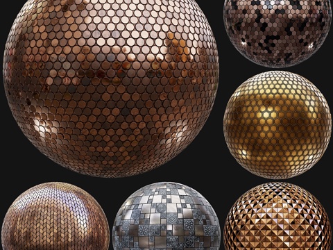  金属墙面马赛克瓷砖第11辑3d模型 