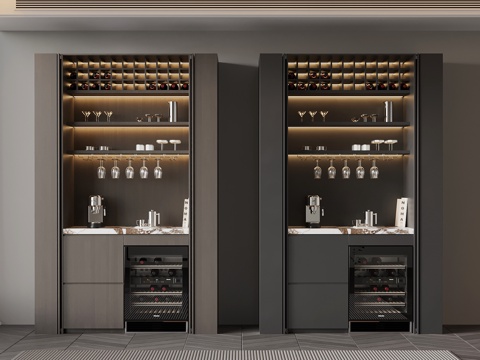  意式酒柜3d模型 